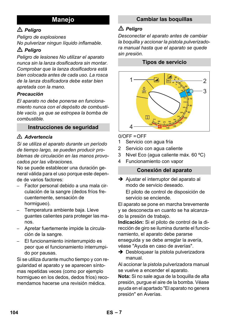 Manejo | Karcher HDS 8-17 CX User Manual | Page 104 / 500