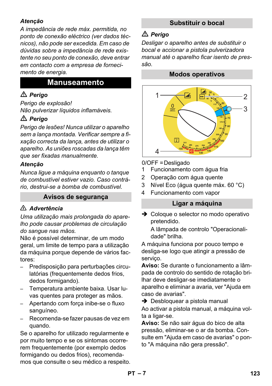 Manuseamento | Karcher HDS 8-17 CX User Manual | Page 123 / 500