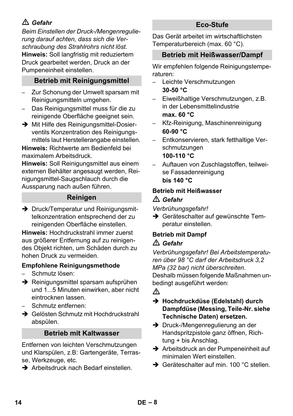 Karcher HDS 8-17 CX User Manual | Page 14 / 500