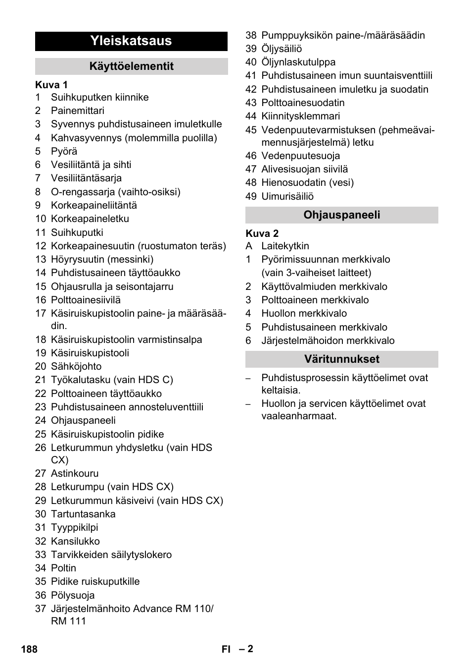 Yleiskatsaus | Karcher HDS 8-17 CX User Manual | Page 188 / 500