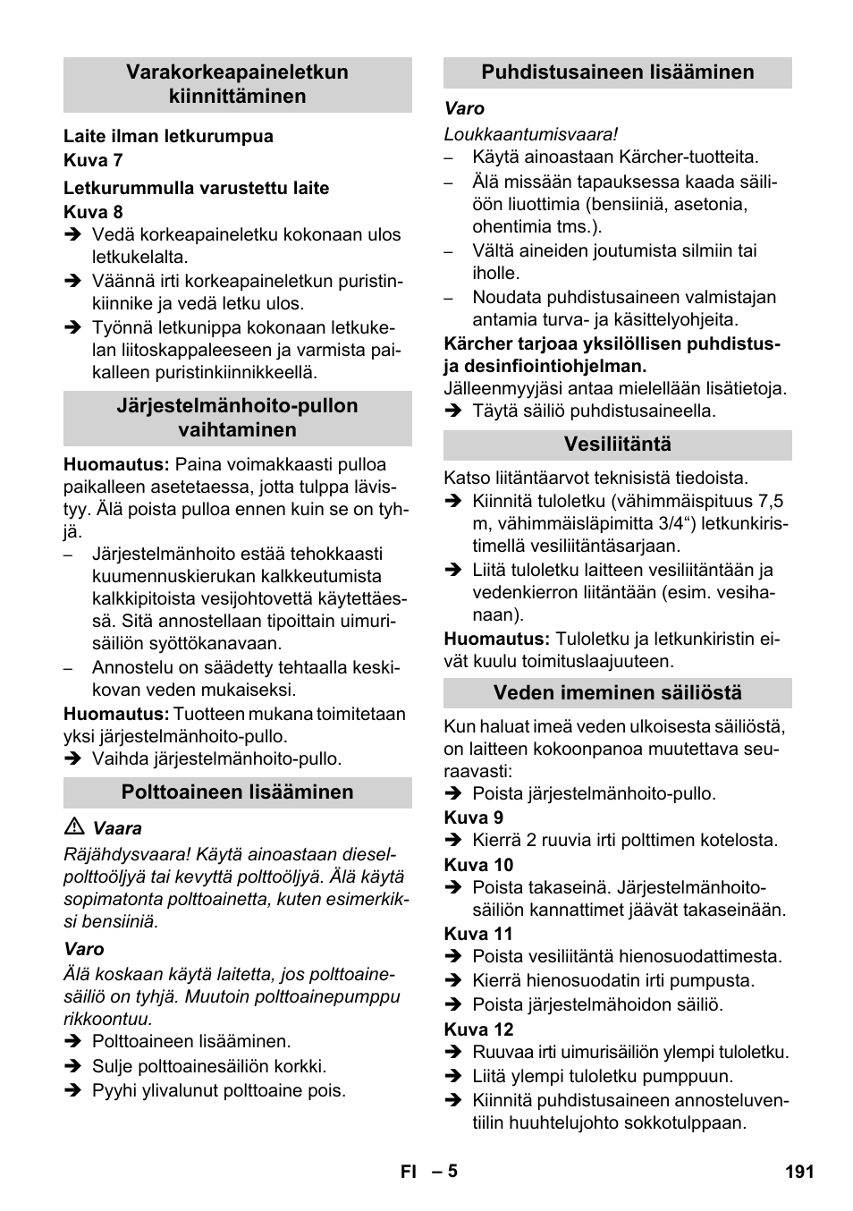 Karcher HDS 8-17 CX User Manual | Page 191 / 500