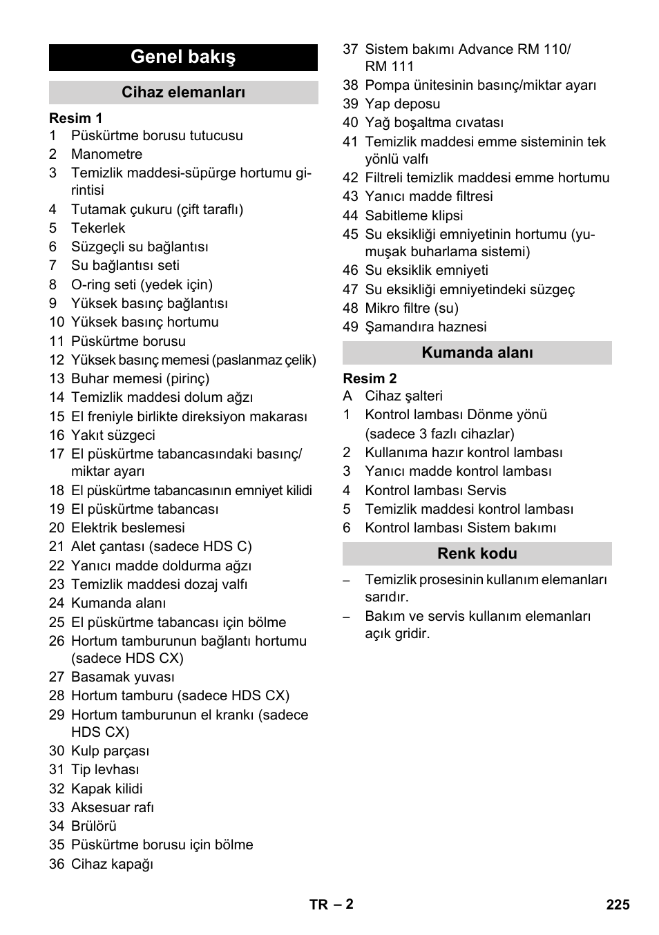 Genel bakış | Karcher HDS 8-17 CX User Manual | Page 225 / 500