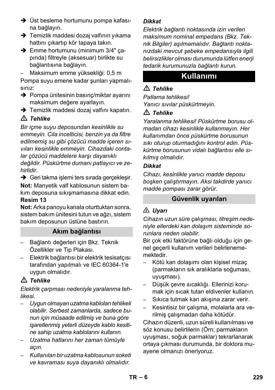 Kullanımı | Karcher HDS 8-17 CX User Manual | Page 229 / 500