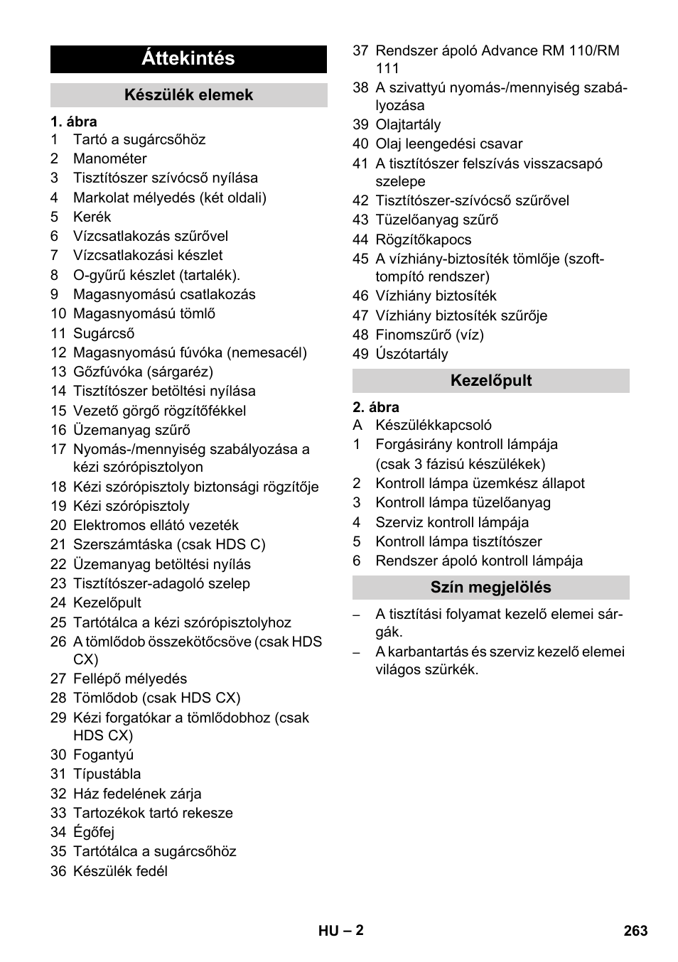 Áttekintés | Karcher HDS 8-17 CX User Manual | Page 263 / 500