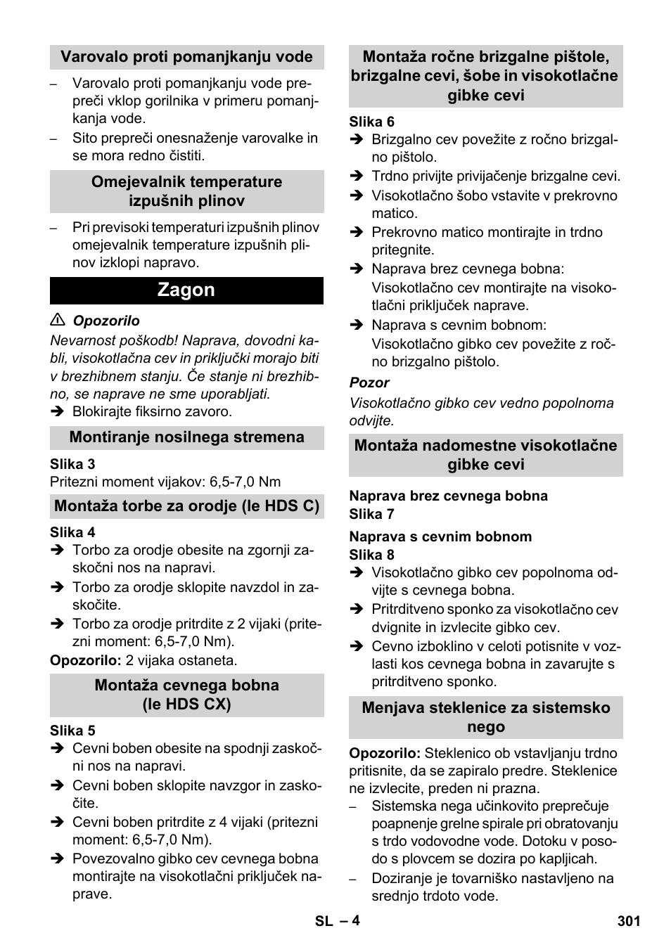 Zagon | Karcher HDS 8-17 CX User Manual | Page 301 / 500