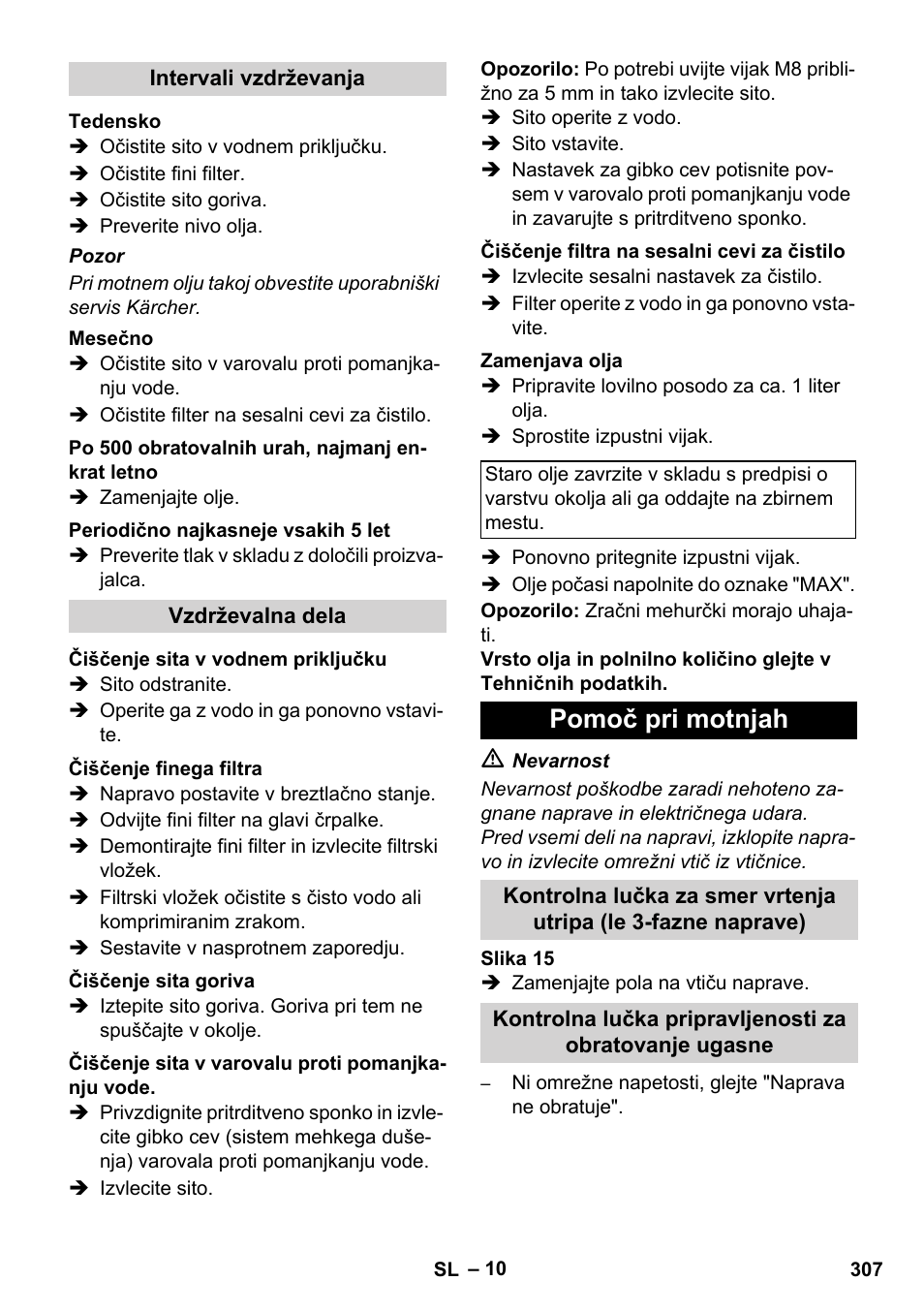 Pomoč pri motnjah | Karcher HDS 8-17 CX User Manual | Page 307 / 500