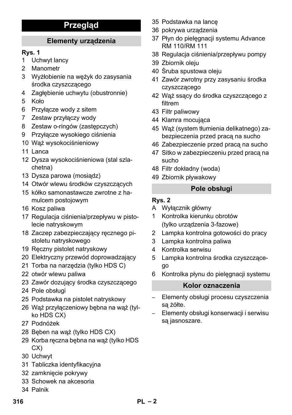 Przegląd | Karcher HDS 8-17 CX User Manual | Page 316 / 500
