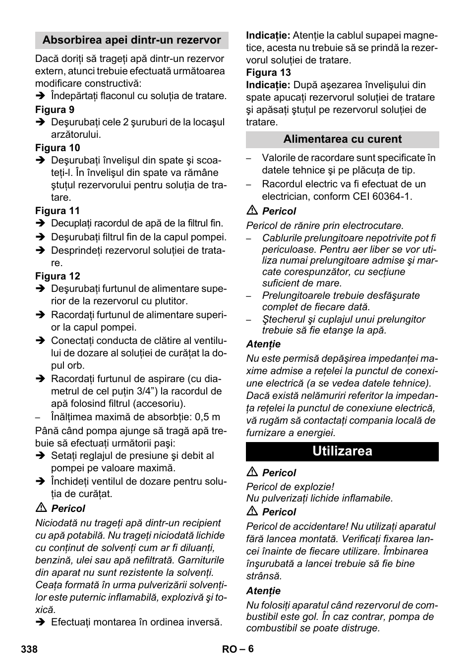Utilizarea | Karcher HDS 8-17 CX User Manual | Page 338 / 500