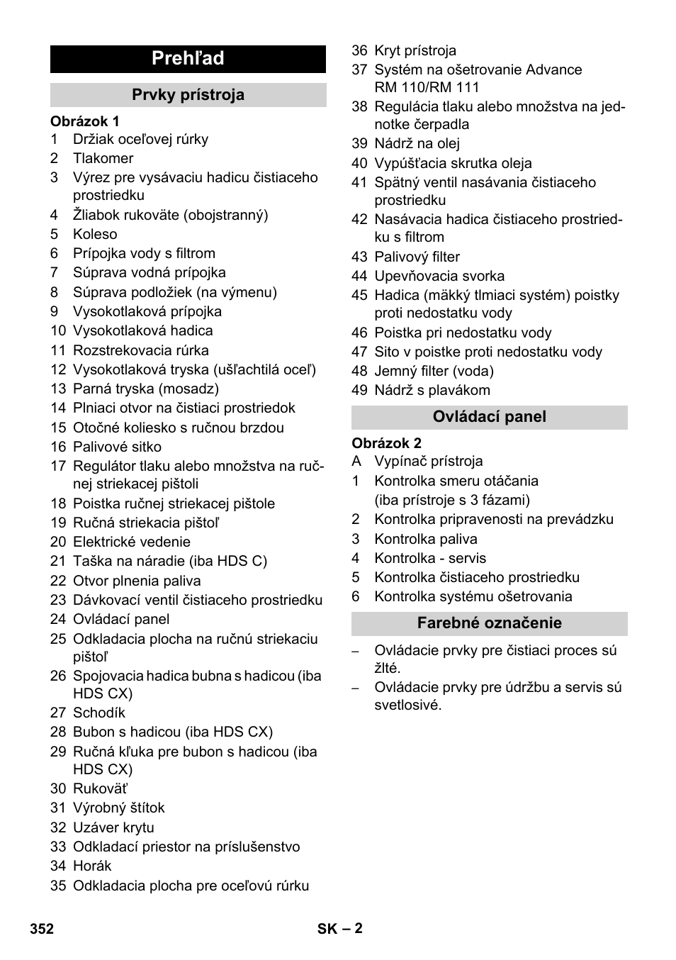 Prehľad | Karcher HDS 8-17 CX User Manual | Page 352 / 500