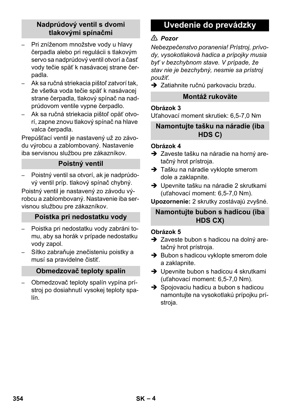 Uvedenie do prevádzky | Karcher HDS 8-17 CX User Manual | Page 354 / 500