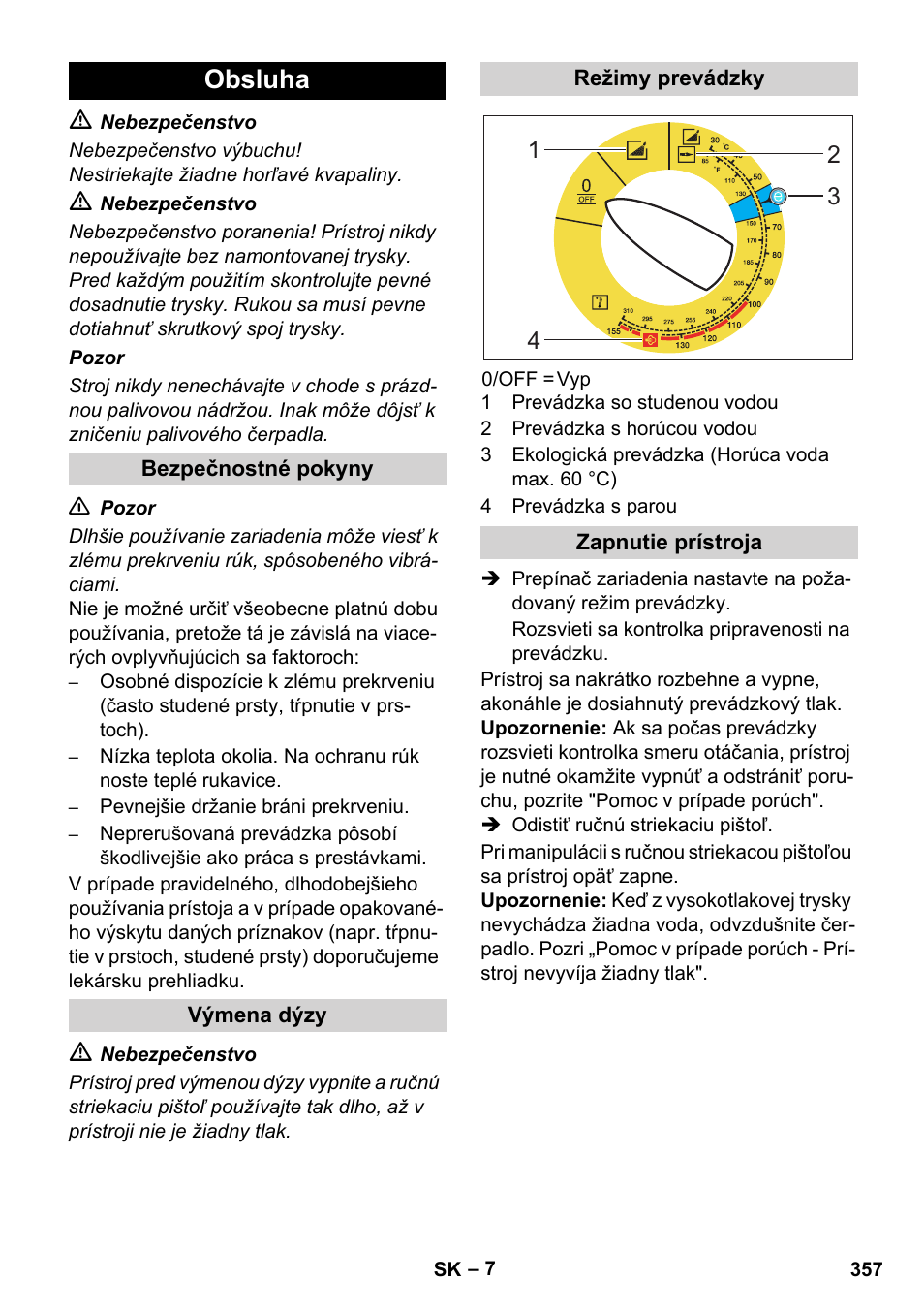 Obsluha | Karcher HDS 8-17 CX User Manual | Page 357 / 500