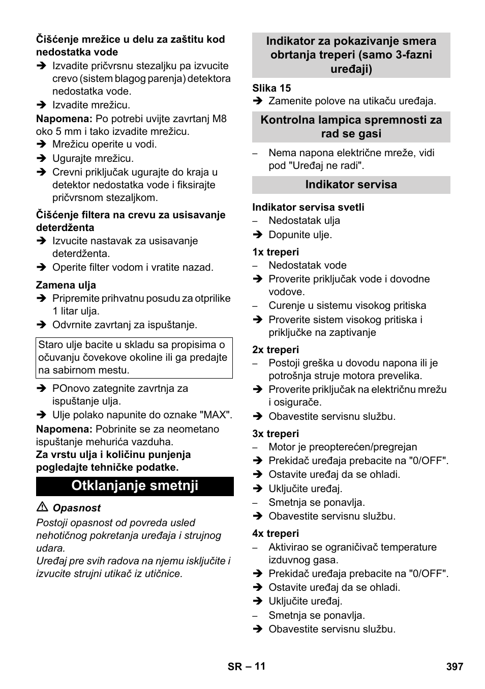 Otklanjanje smetnji | Karcher HDS 8-17 CX User Manual | Page 397 / 500