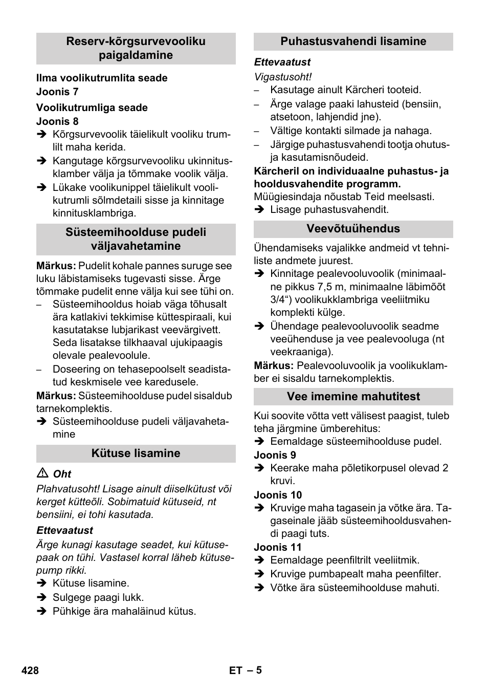 Karcher HDS 8-17 CX User Manual | Page 428 / 500