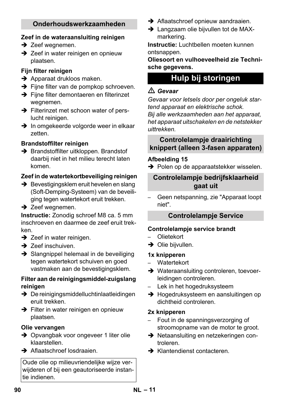 Hulp bij storingen | Karcher HDS 8-17 CX User Manual | Page 90 / 500
