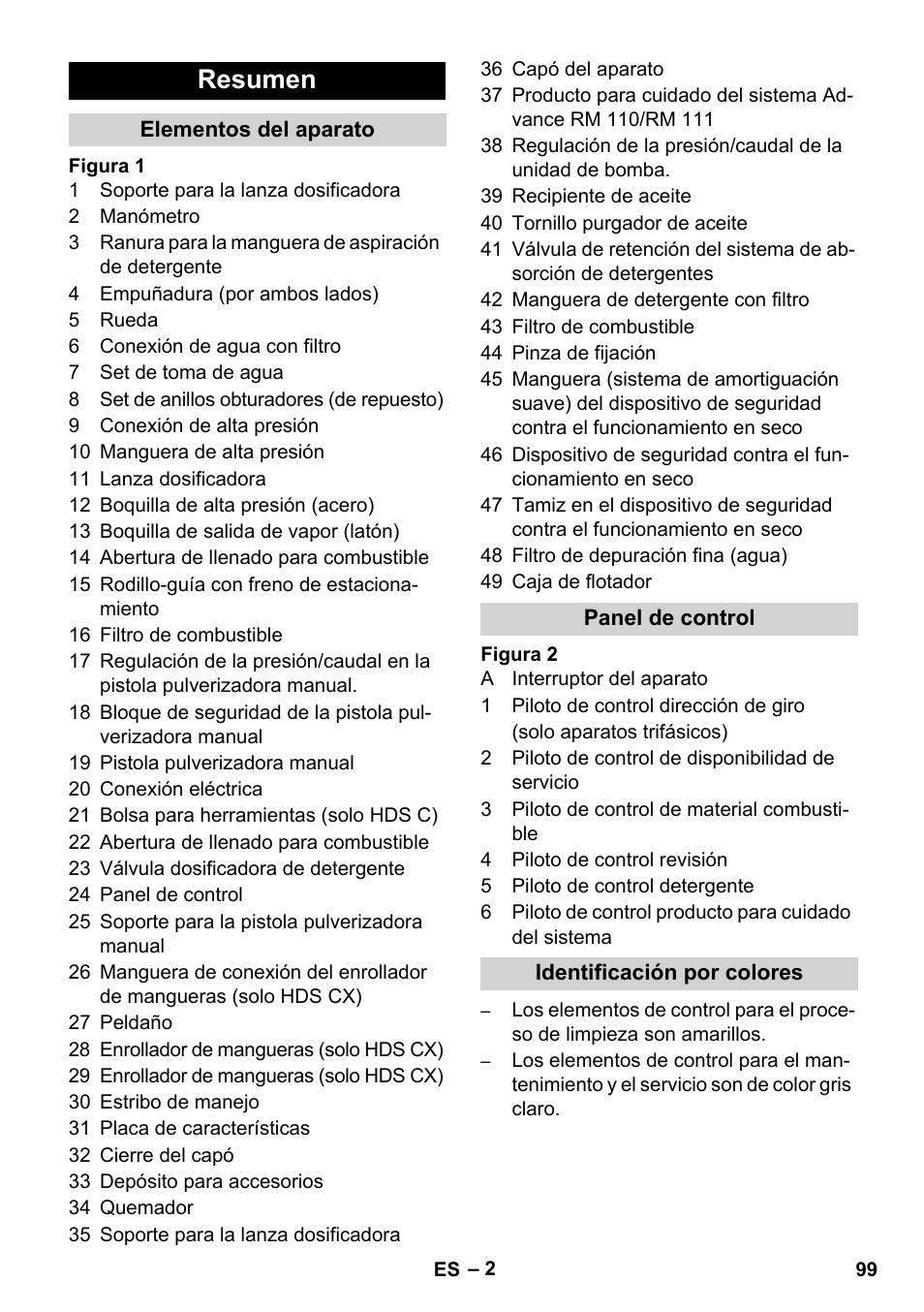 Resumen | Karcher HDS 8-17 CX User Manual | Page 99 / 500