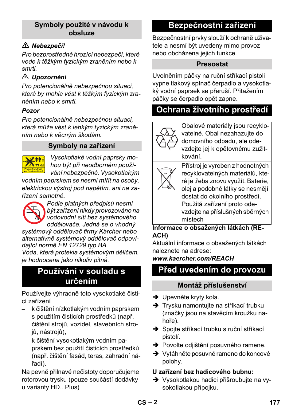 Ochrana životního prostředí, Před uvedením do provozu | Karcher HD 5-12 C User Manual | Page 177 / 340