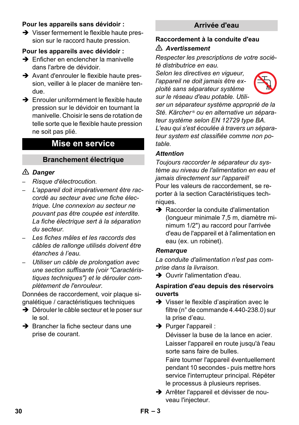 Mise en service | Karcher HD 5-12 C User Manual | Page 30 / 340