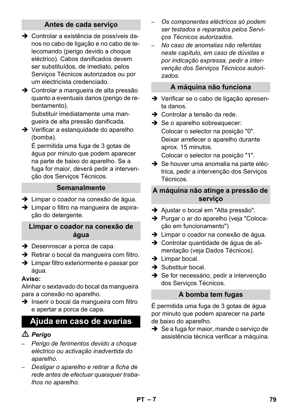 Ajuda em caso de avarias | Karcher HD 5-12 C User Manual | Page 79 / 340