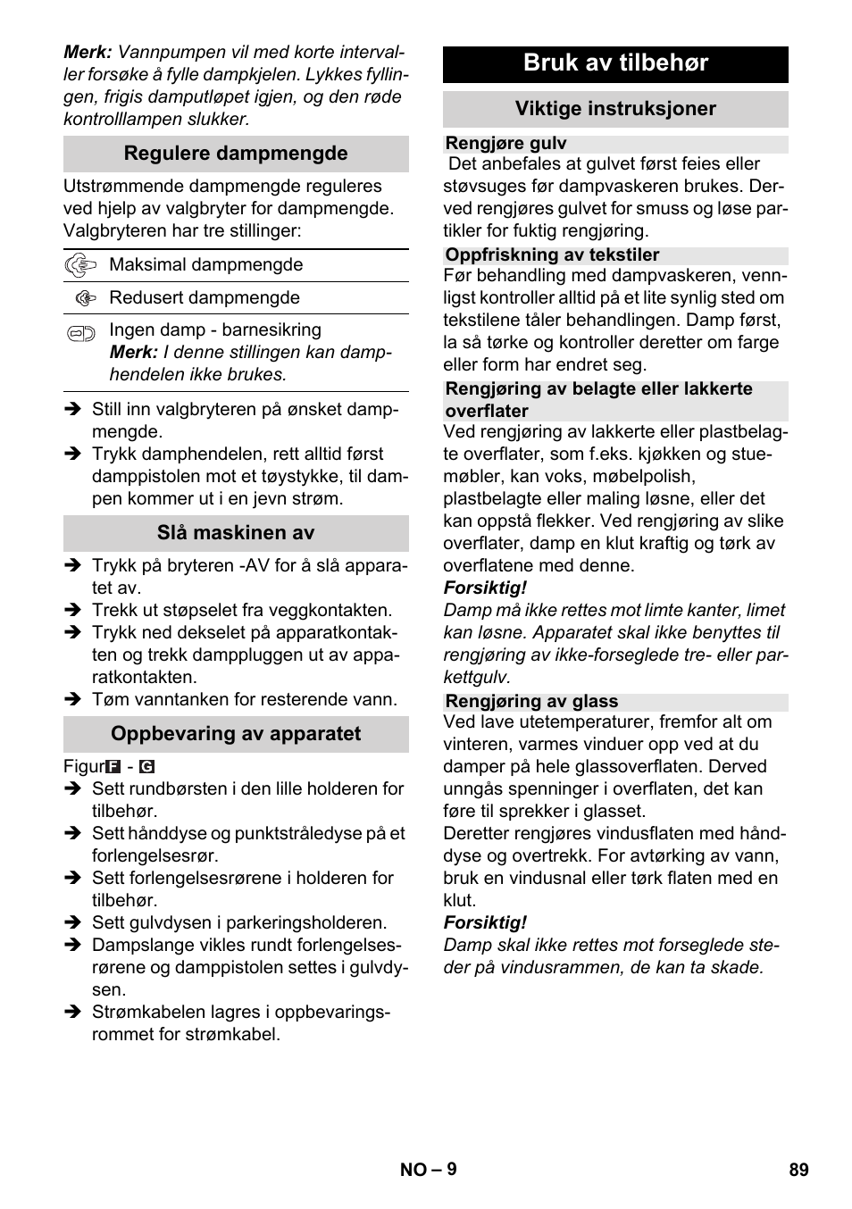 Bruk av tilbehør | Karcher Stirerie SI 2-600 CB User Manual | Page 89 / 298