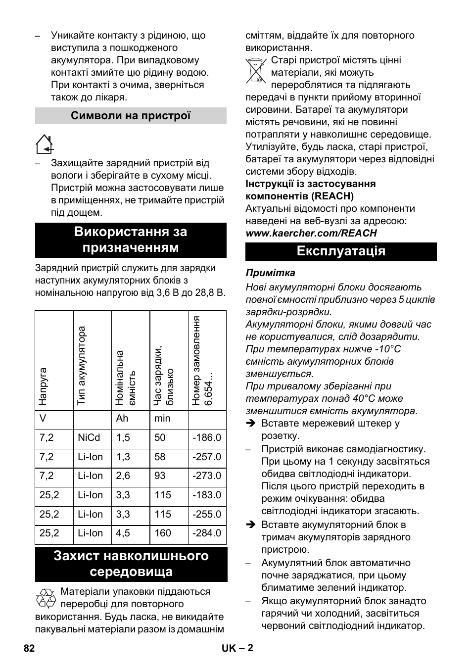 Використання за призначенням, Захист навколишнього середовища експлуатація | Karcher KM 35-5 C User Manual | Page 82 / 84