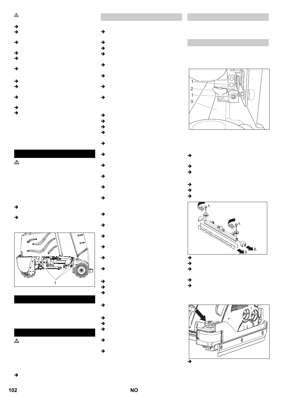 Transport lagring pleie og vedlikehold | Karcher B 95 RS Bp wet User Manual | Page 102 / 324