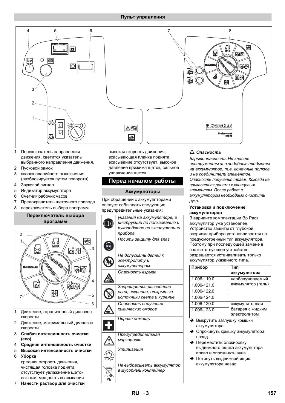 Перед началом работы | Karcher B 95 RS Bp wet User Manual | Page 157 / 324