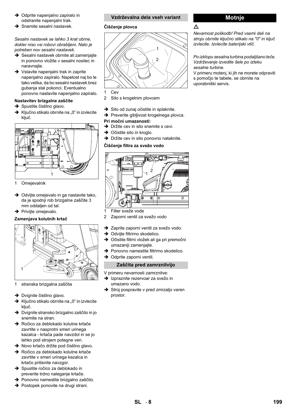 Motnje | Karcher B 95 RS Bp wet User Manual | Page 199 / 324