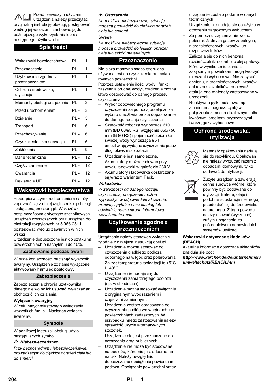 Karcher B 95 RS Bp wet User Manual | Page 204 / 324