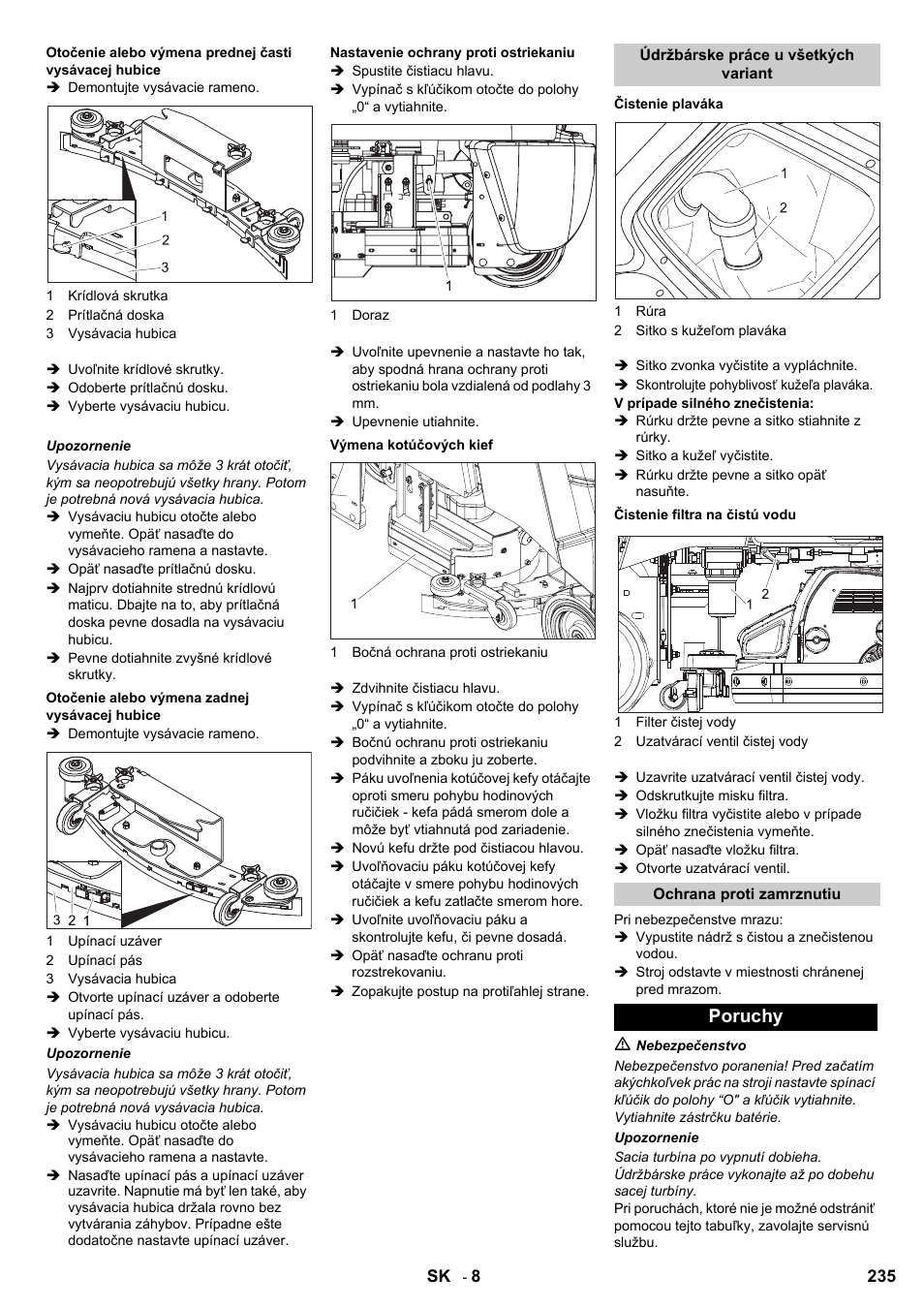 Poruchy | Karcher B 95 RS Bp wet User Manual | Page 235 / 324