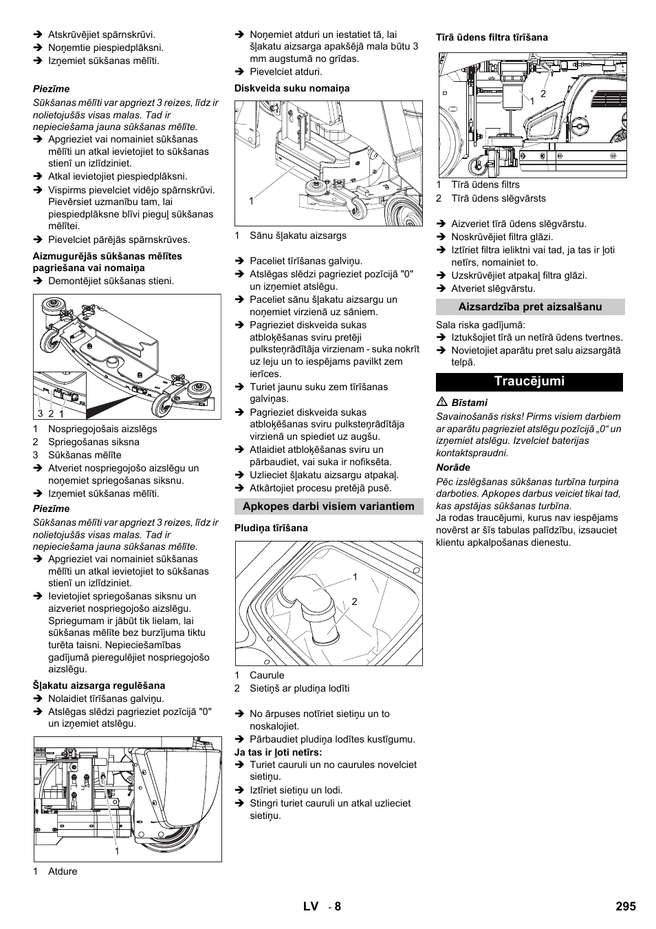 Traucējumi | Karcher B 95 RS Bp wet User Manual | Page 295 / 324