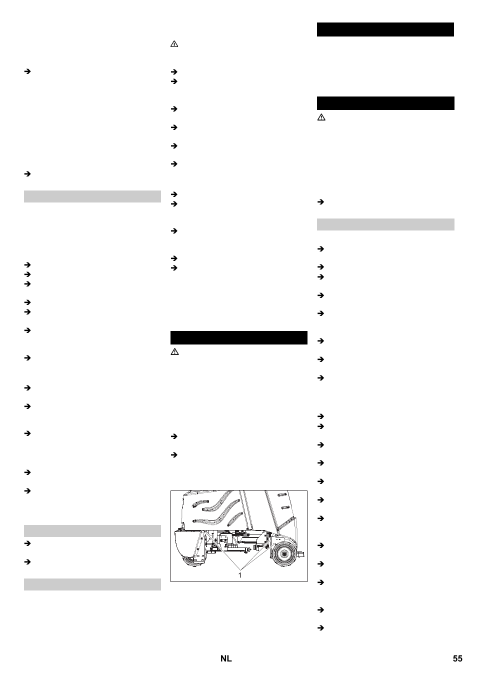Transport opslag onderhoud | Karcher B 95 RS Bp wet User Manual | Page 55 / 324
