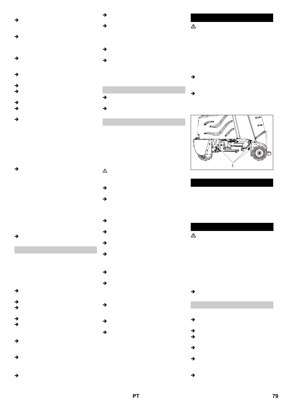 Transporte armazenamento conservação e manutenção | Karcher B 95 RS Bp wet User Manual | Page 79 / 324