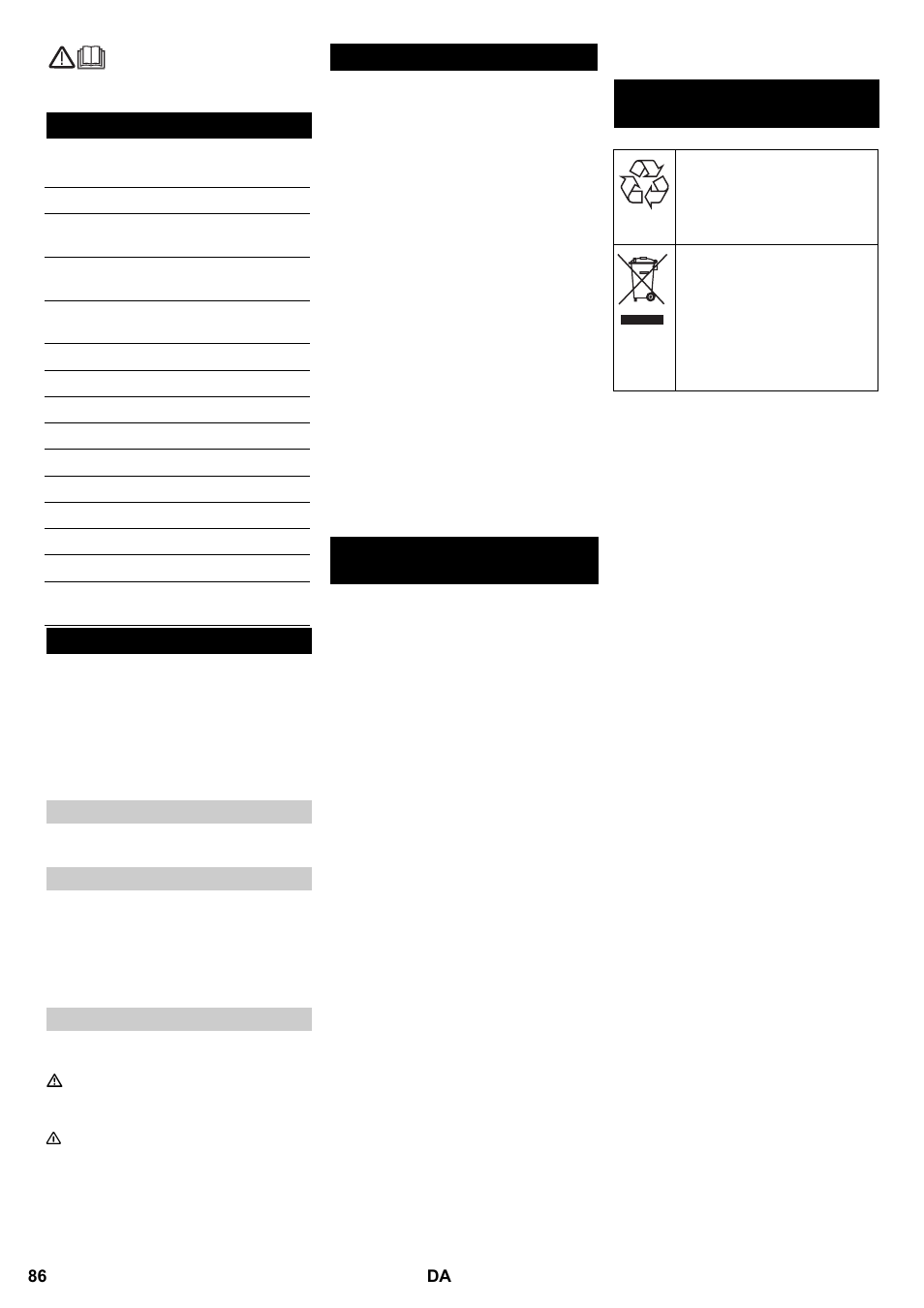 Indholdsfortegnelse, Sikkerhedsanvisninger | Karcher B 95 RS Bp wet User Manual | Page 86 / 324