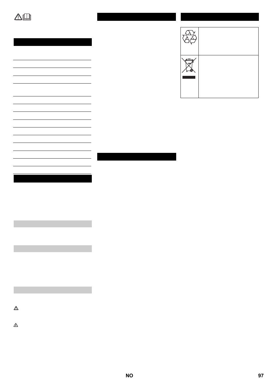 Innholdsfortegnelse, Sikkerhetsanvisninger | Karcher B 95 RS Bp wet User Manual | Page 97 / 324