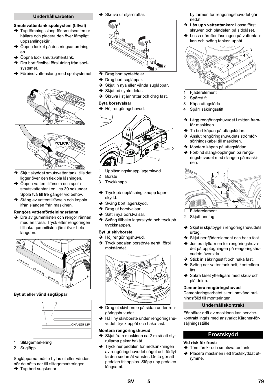 Frostskydd | Karcher B 40 C Bp R 55 User Manual | Page 79 / 226