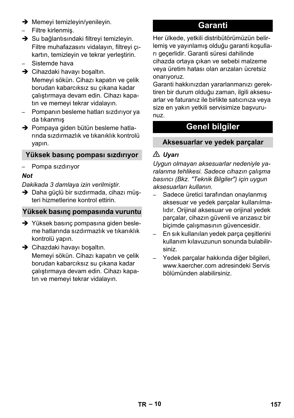 Garanti genel bilgiler | Karcher HD 9-50 Pe User Manual | Page 157 / 346