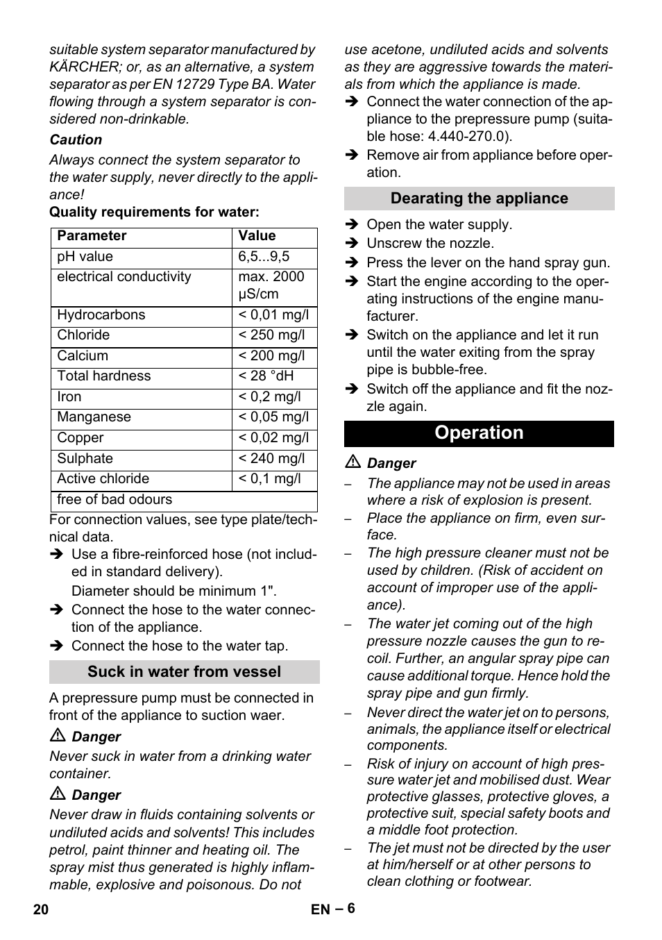 Operation | Karcher HD 9-50 Pe User Manual | Page 20 / 346