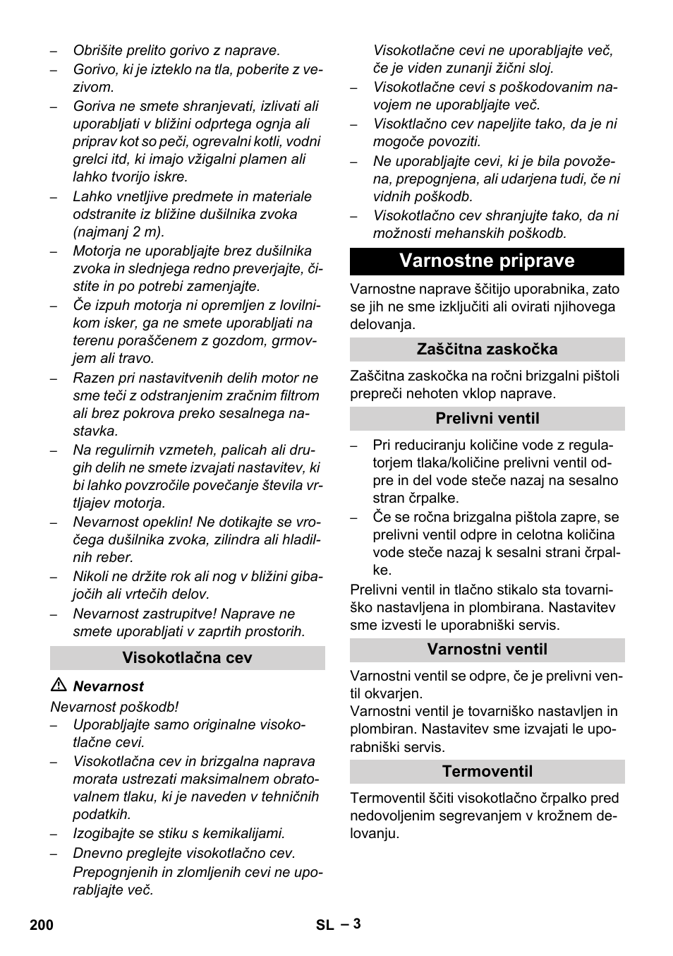 Varnostne priprave | Karcher HD 9-50 Pe User Manual | Page 200 / 346