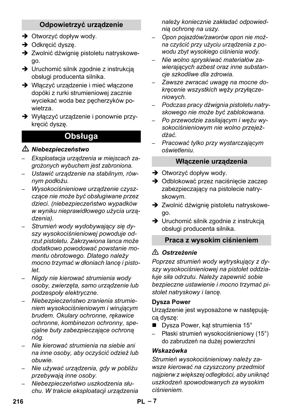 Obsługa | Karcher HD 9-50 Pe User Manual | Page 216 / 346
