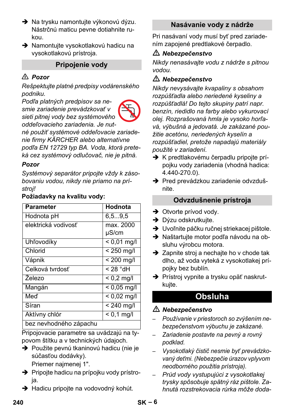 Obsluha | Karcher HD 9-50 Pe User Manual | Page 240 / 346