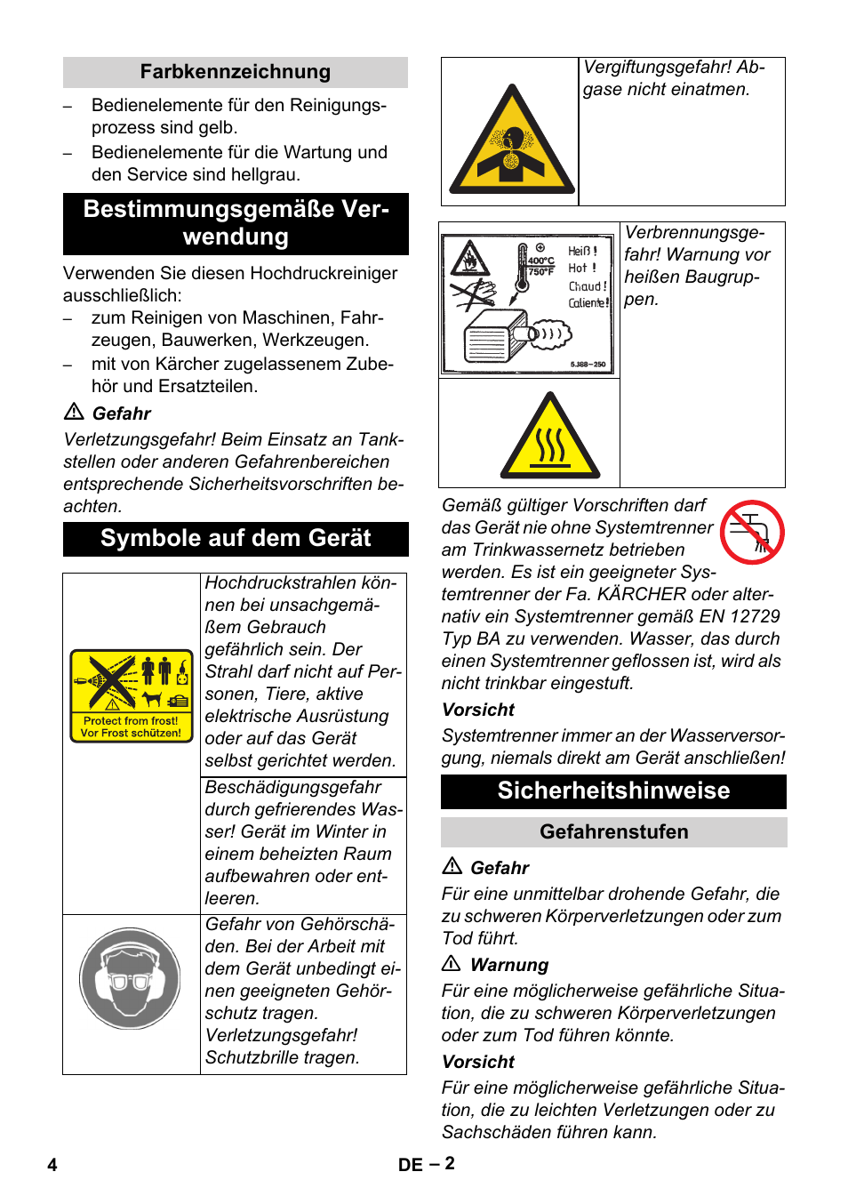 Sicherheitshinweise | Karcher HD 9-50 Pe User Manual | Page 4 / 346