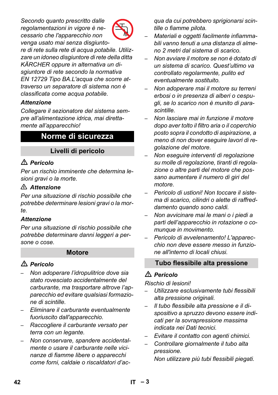 Norme di sicurezza | Karcher HD 9-50 Pe User Manual | Page 42 / 346