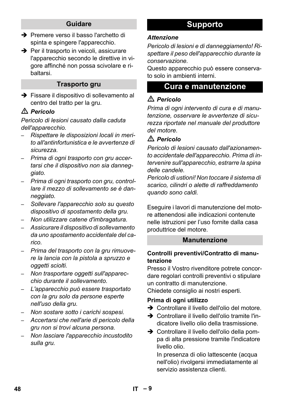 Supporto cura e manutenzione | Karcher HD 9-50 Pe User Manual | Page 48 / 346