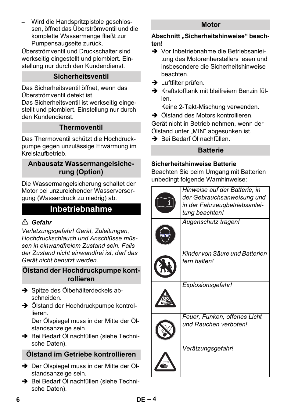 Inbetriebnahme | Karcher HD 9-50 Pe User Manual | Page 6 / 346