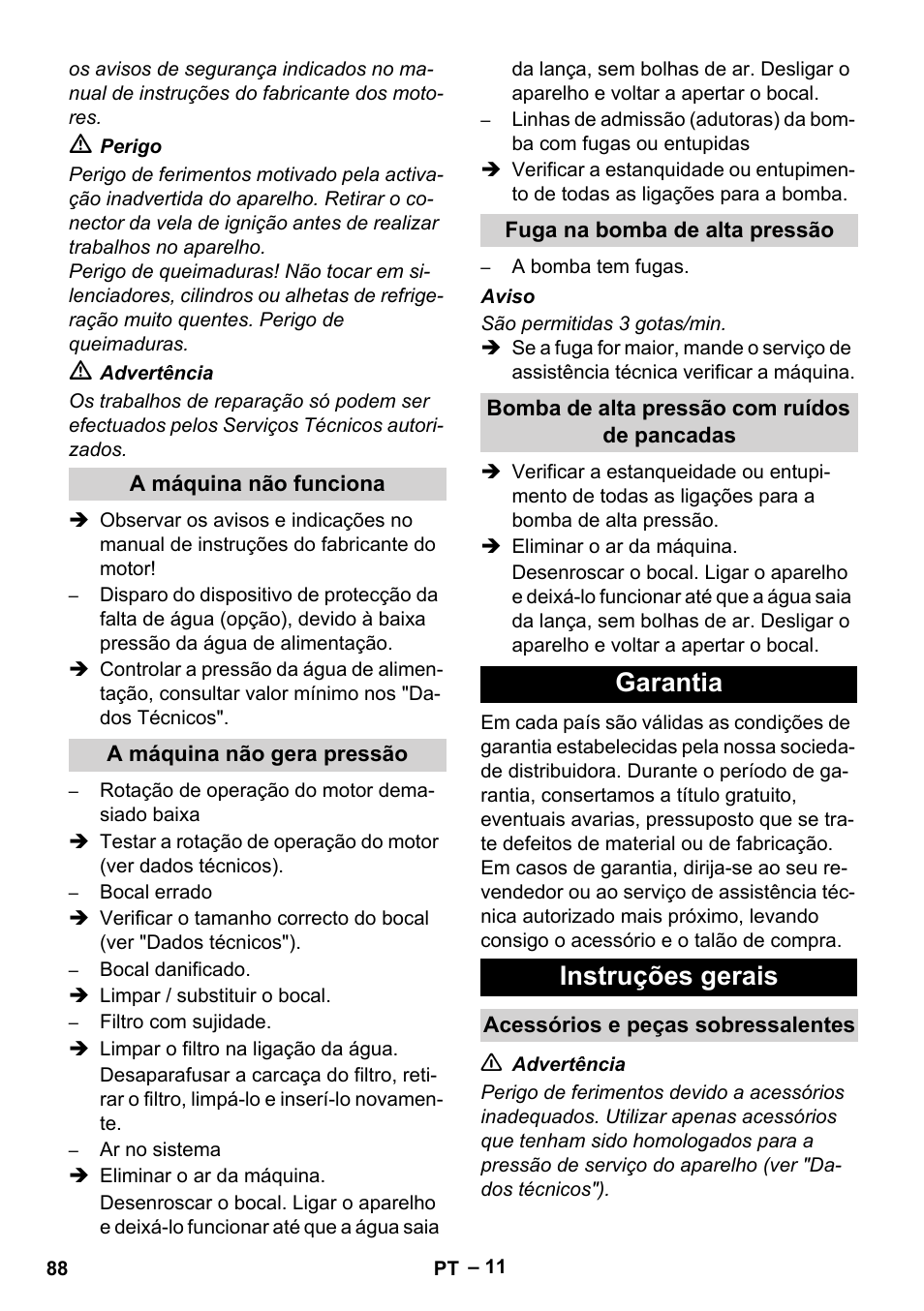Garantia instruções gerais | Karcher HD 9-50 Pe User Manual | Page 88 / 346