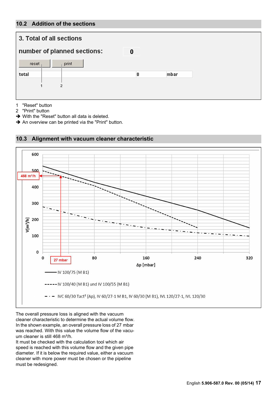 2 addition of the sections, 3 alignment with vacuum cleaner characteristic | Karcher IV 100 - 55 M B1 User Manual | Page 17 / 48