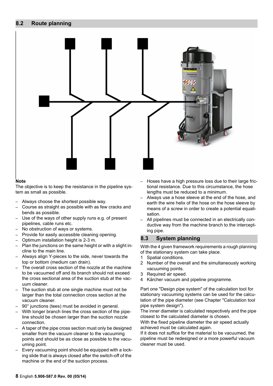 2 route planning, 3 system planning, 2 route | Planning, 3 system, 2 route planning 8.3 system planning | Karcher IV 100 - 55 M B1 User Manual | Page 8 / 48
