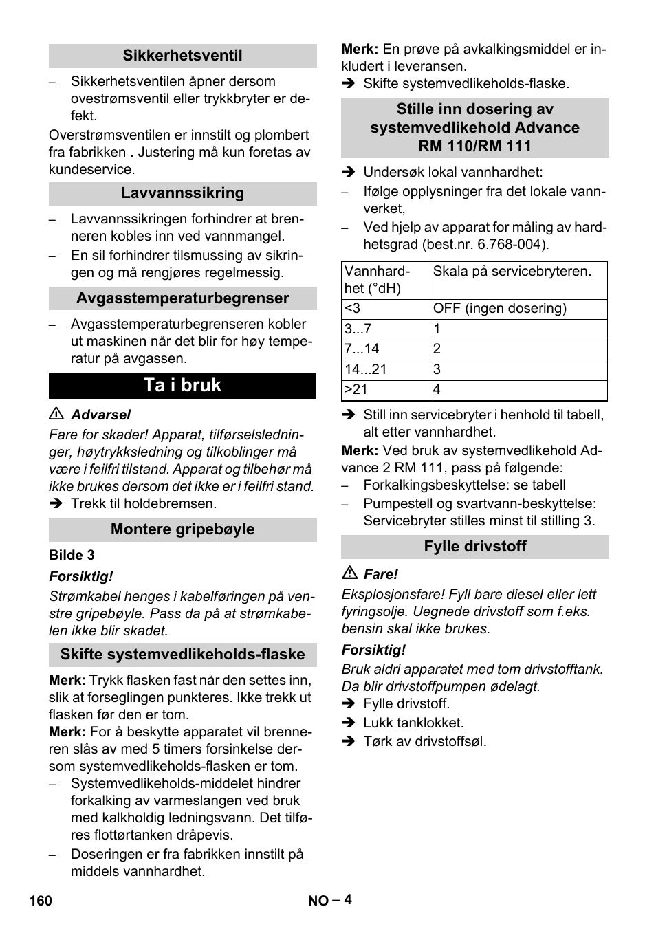 Ta i bruk | Karcher HDS 7-12-4 M User Manual | Page 160 / 516