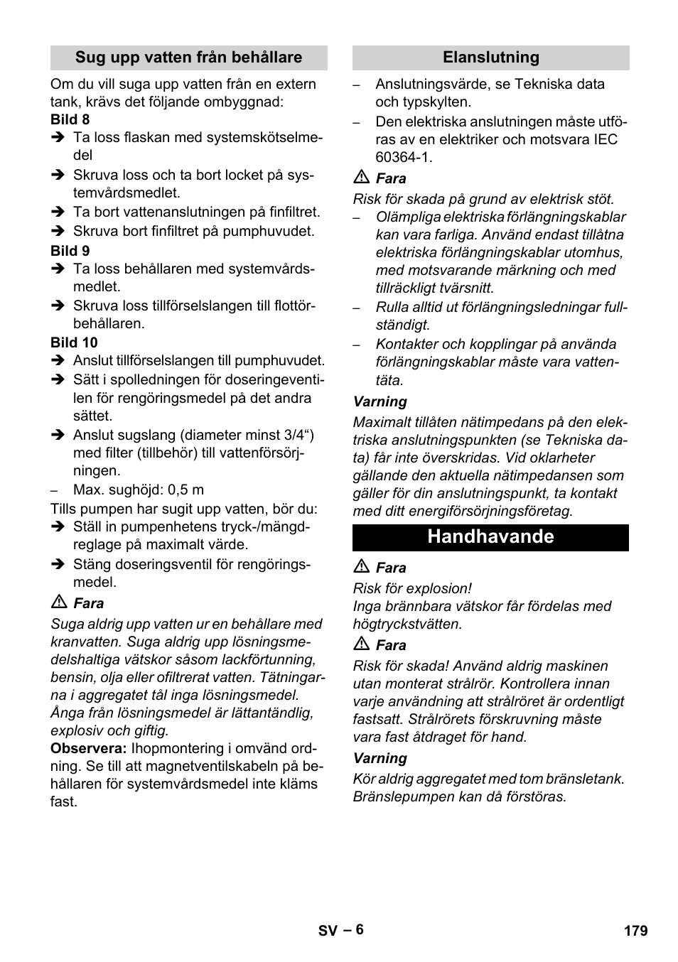 Handhavande | Karcher HDS 7-12-4 M User Manual | Page 179 / 516