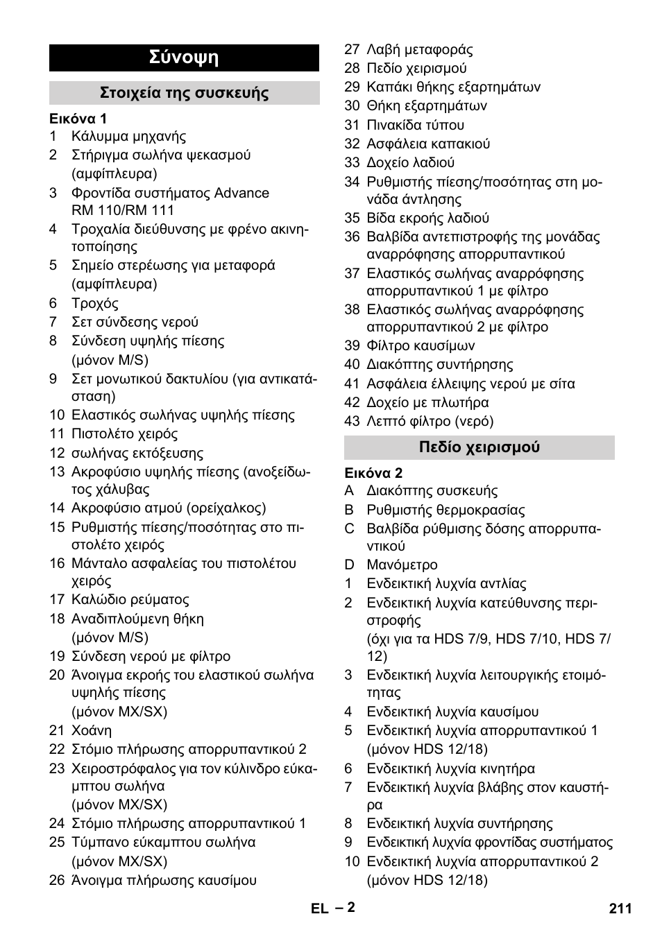 Σύνοψη | Karcher HDS 7-12-4 M User Manual | Page 211 / 516